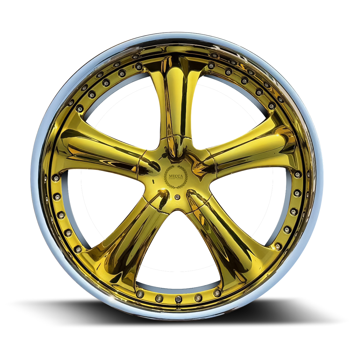 AME STYLE WHEELS 2 PIECE GOLD CHROME 17