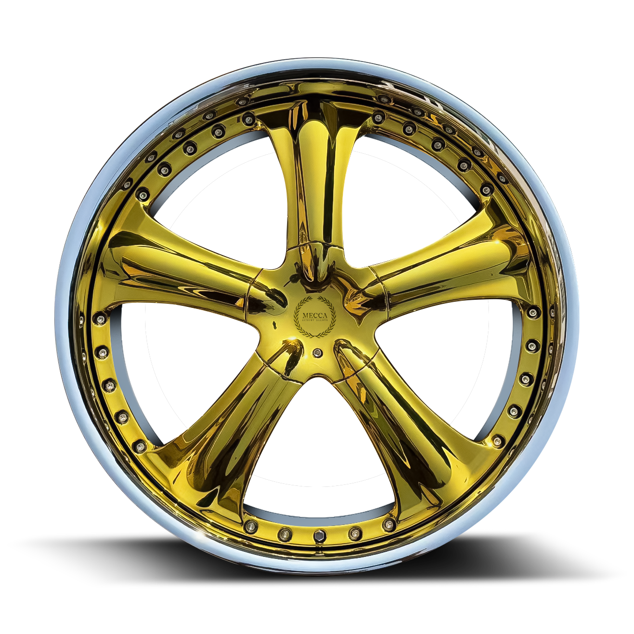 AME STYLE WHEELS 2 PIECE GOLD CHROME 17" 18" 19" 20" 22" 24"